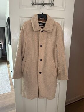 Zara Men’s Beige Teddy Pea Coat